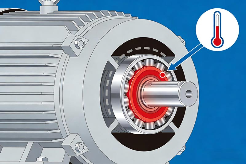 ¿Cuál es el primer paso para solucionar problemas de sobrecalentamiento de los rodamientos del motor?